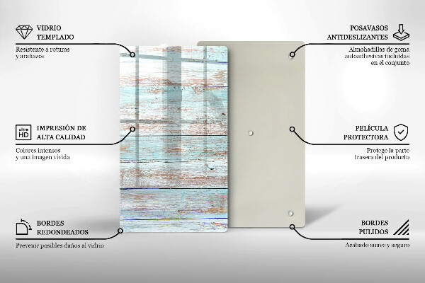 Steklena podloga za rezanje Stare vintage deske