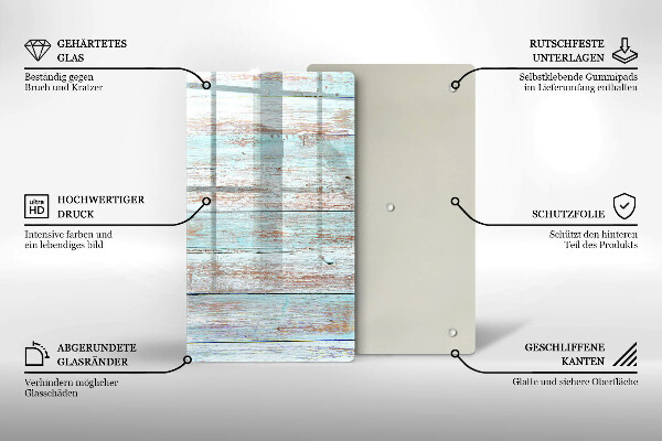 Steklena podloga za rezanje Stare vintage deske