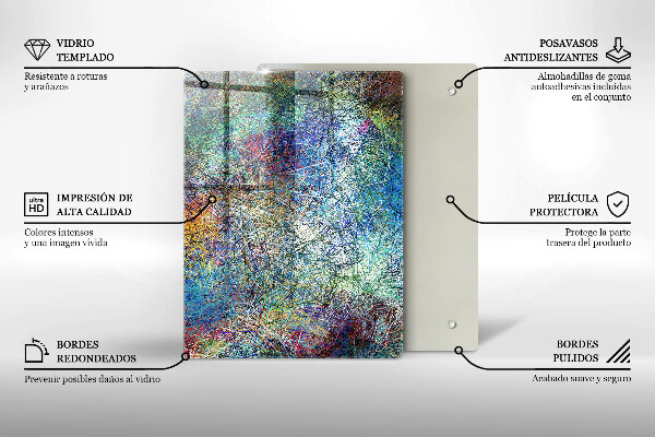 Steklena podloga za rezanje Stare vintage deske