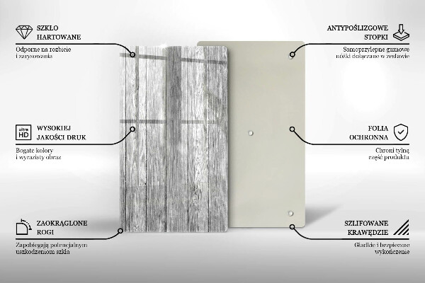 Steklena podloga za rezanje Stare lesene plošče