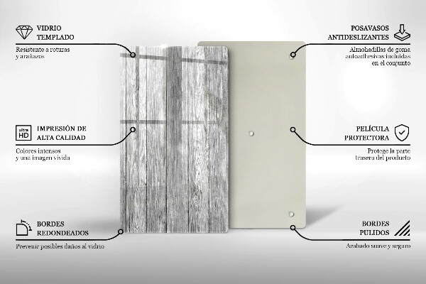 Steklena podloga za rezanje Stare lesene plošče