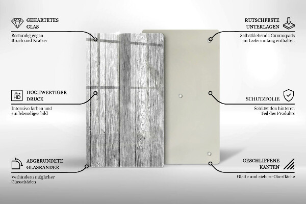 Steklena podloga za rezanje Stare lesene plošče
