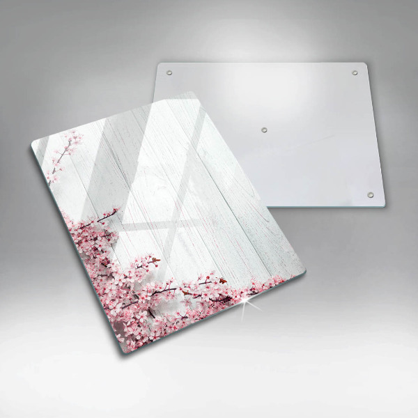 Steklena podloga za rezanje Rože na deskah