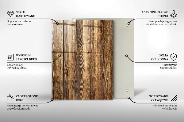 Steklena podloga za rezanje Rože na deskah