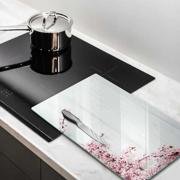 Steklena podloga za rezanje Rože na deskah