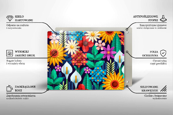 Steklena podloga za rezanje Ilustracija travniškega cvetja