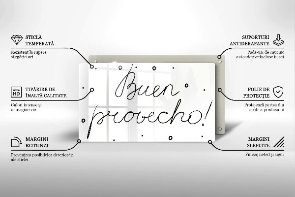 Steklena podloga za rezanje Buen provecho!