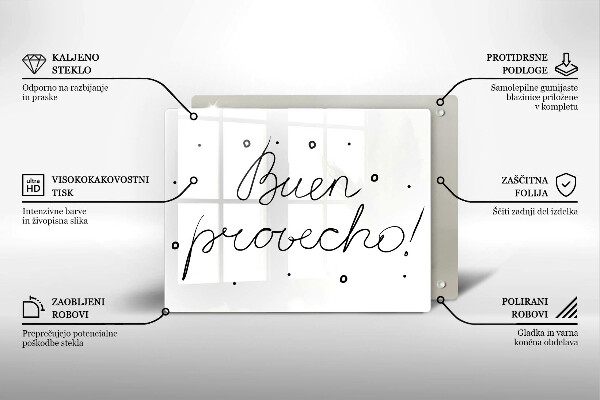 Steklena podloga za rezanje Buen provecho!