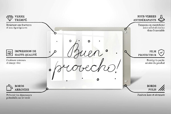 Steklena podloga za rezanje Buen provecho!