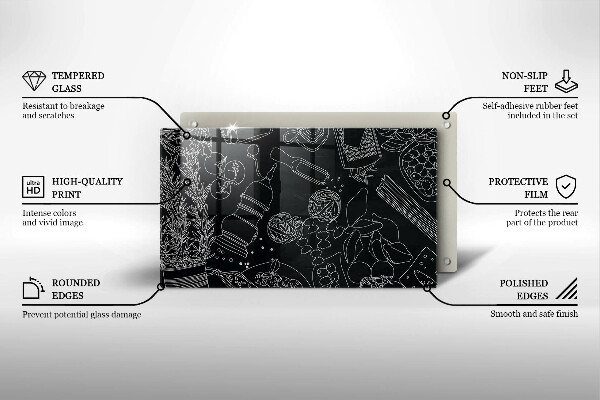 Steklena podloga za rezanje Kuhinjski dodatki