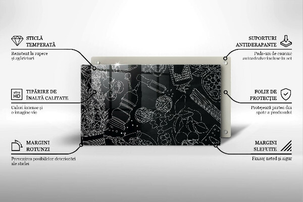 Steklena podloga za rezanje Kuhinjski dodatki