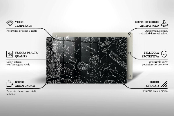 Steklena podloga za rezanje Kuhinjski dodatki