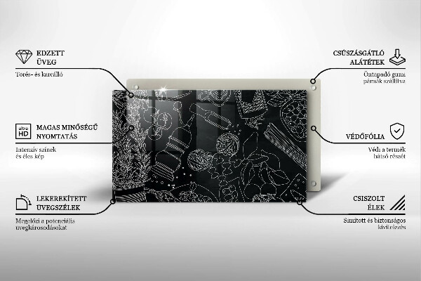 Steklena podloga za rezanje Kuhinjski dodatki