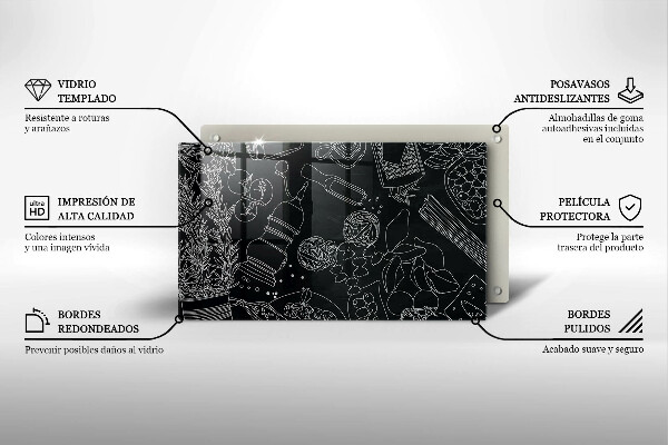 Steklena podloga za rezanje Kuhinjski dodatki