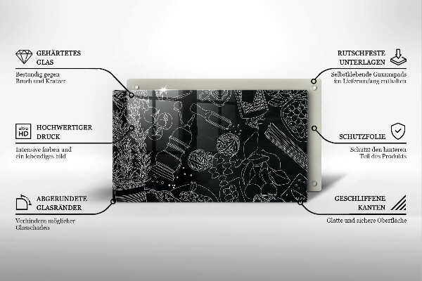 Steklena podloga za rezanje Kuhinjski dodatki
