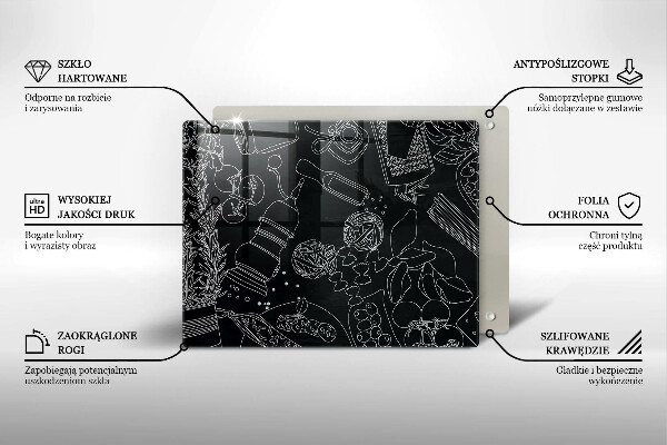 Steklena podloga za rezanje Kuhinjski dodatki