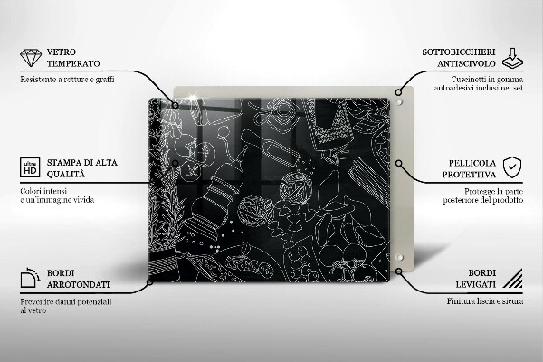 Steklena podloga za rezanje Kuhinjski dodatki