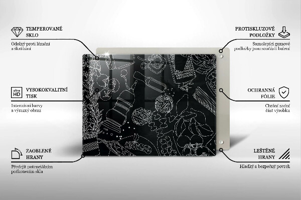 Steklena podloga za rezanje Kuhinjski dodatki