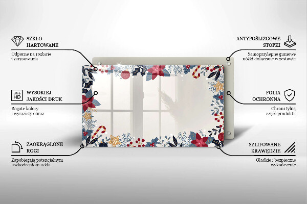 Steklena podloga za rezanje božični okraski