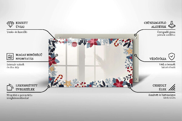 Steklena podloga za rezanje božični okraski