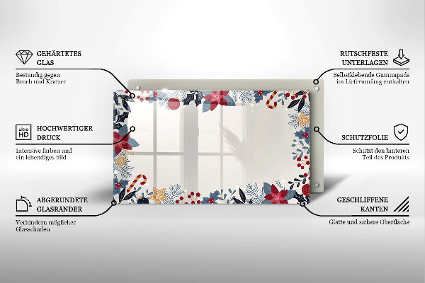 Steklena podloga za rezanje božični okraski