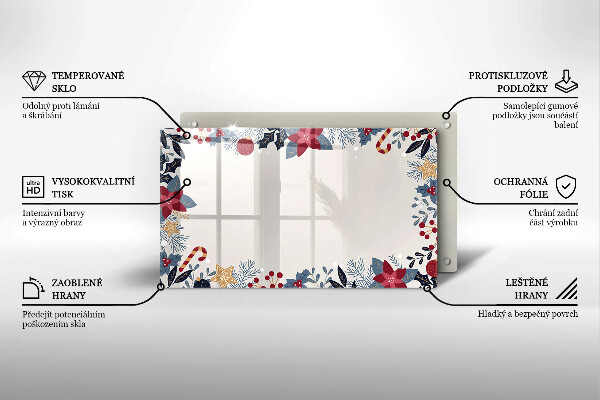 Steklena podloga za rezanje božični okraski