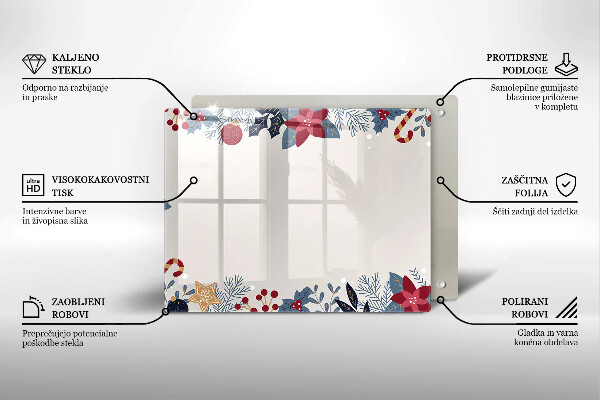 Steklena podloga za rezanje božični okraski