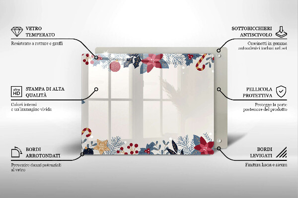 Steklena podloga za rezanje božični okraski