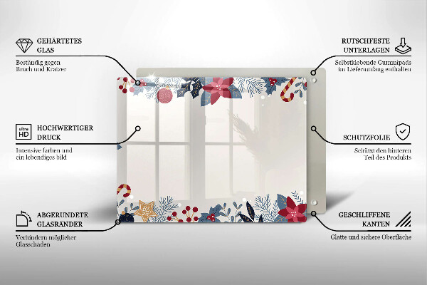 Steklena podloga za rezanje božični okraski