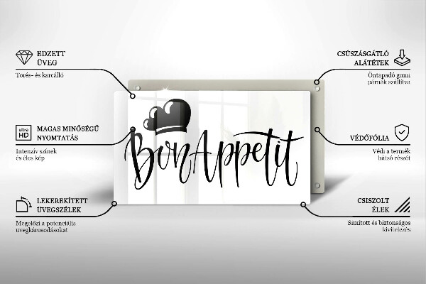 Steklena podloga za rezanje Bon Appetit