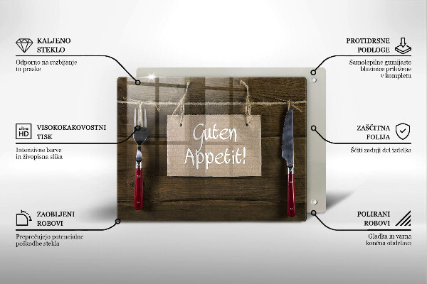 Steklena podloga za rezanje Guten Apetit