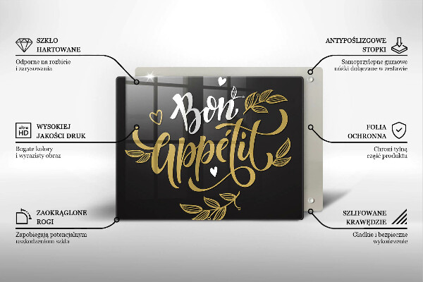 Steklena podloga za rezanje Bon Appetit