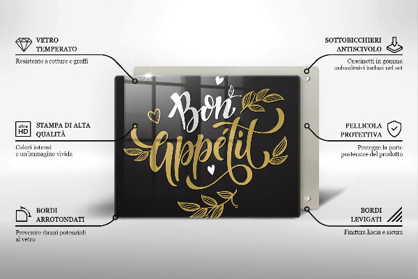 Steklena podloga za rezanje Bon Appetit