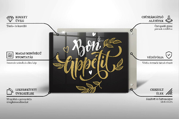 Steklena podloga za rezanje Bon Appetit