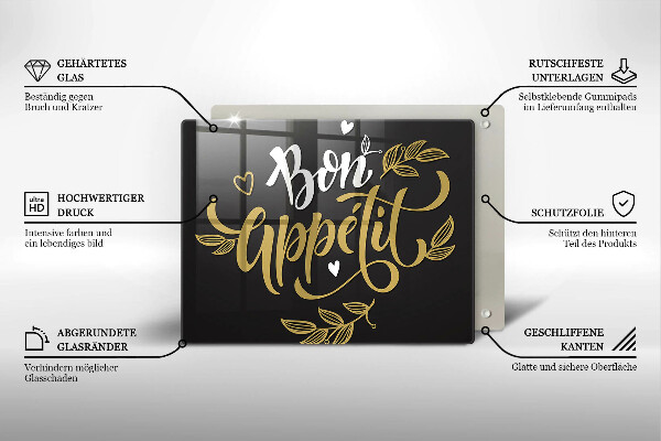 Steklena podloga za rezanje Bon Appetit