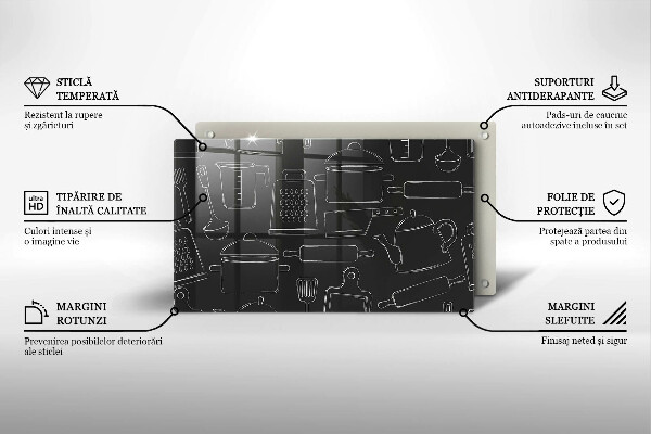 Steklena podloga za rezanje Risani kuhinjski dodatki