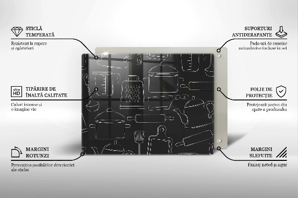 Steklena podloga za rezanje Risani kuhinjski dodatki