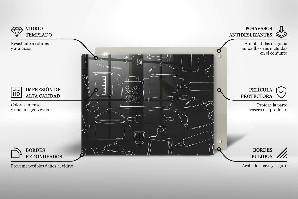 Steklena podloga za rezanje Risani kuhinjski dodatki