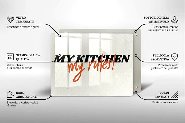 Steklena podloga za rezanje My kitchen my rules