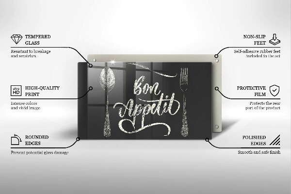 Steklena podloga za rezanje Bon Appetit