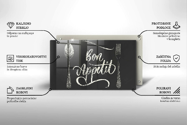 Steklena podloga za rezanje Bon Appetit