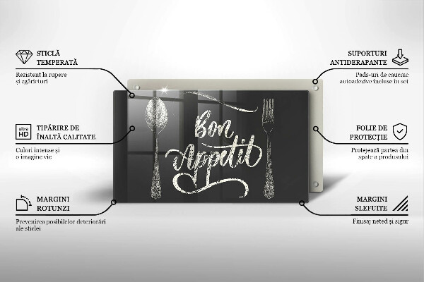 Steklena podloga za rezanje Bon Appetit