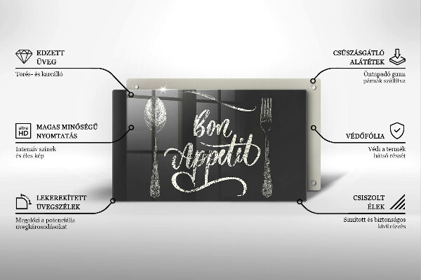 Steklena podloga za rezanje Bon Appetit