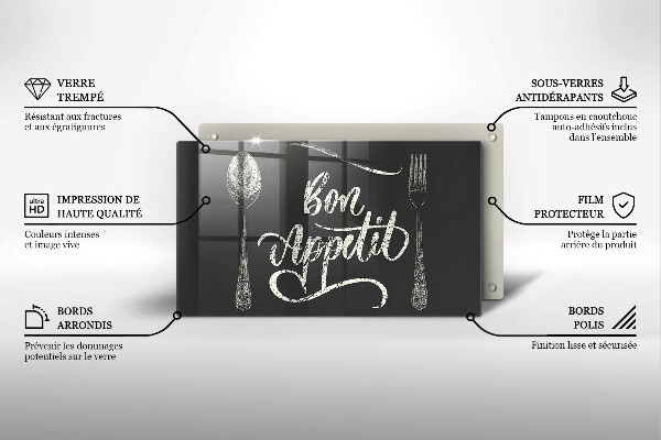 Steklena podloga za rezanje Bon Appetit