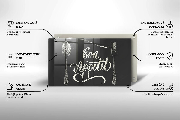 Steklena podloga za rezanje Bon Appetit