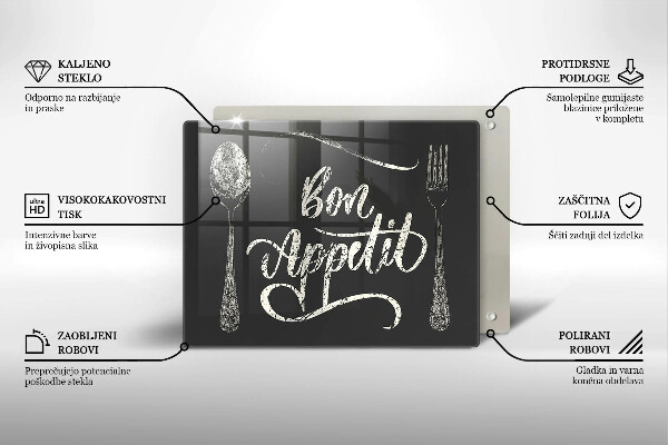 Steklena podloga za rezanje Bon Appetit