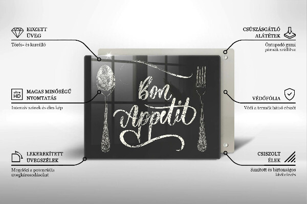 Steklena podloga za rezanje Bon Appetit