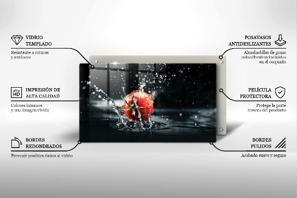 Steklena podloga za rezanje Paradižnik v vodi