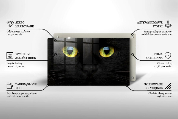 Steklena podloga za rezanje Živalske mačje oči