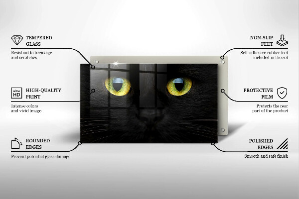 Steklena podloga za rezanje Živalske mačje oči